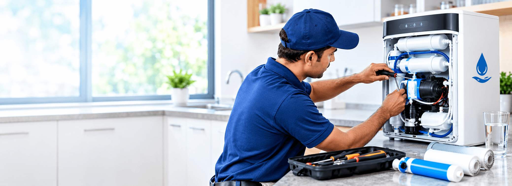 Technician Repairing RO Water Purifier