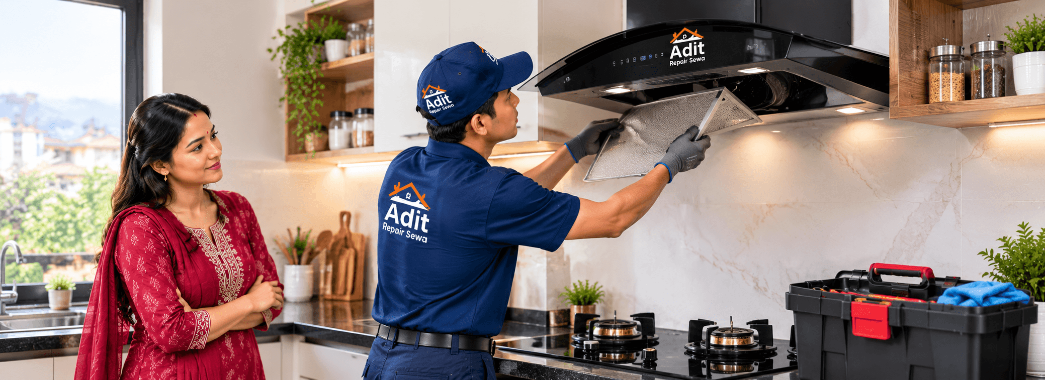 aditrepairssewa-chimney-repair-service-in-a-modern-kitchen
